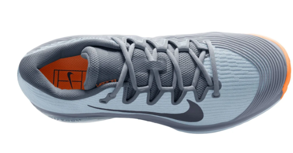 Nike Men's Vapor 12 Clay Court Tennis Shoes in Ashen SlateObsidian-Lt Armory Blue
