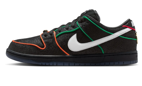NIKE SB Dunk Low Pro QS BlackWhite-Challenge Red NoirRouge Challenge Blanc
